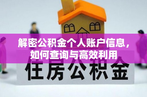 滦县解密公积金个人账户信息，如何查询与高效利用