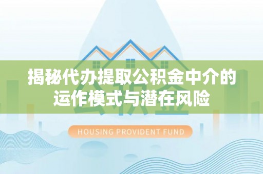 滦县揭秘代办提取公积金中介的运作模式与潜在风险