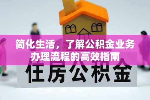 滦县简化生活，了解公积金业务办理流程的高效指南