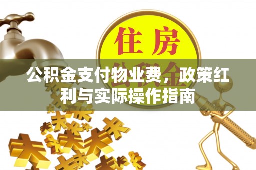 滦县公积金支付物业费，政策红利与实际操作指南